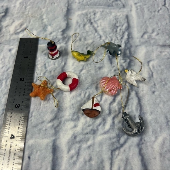 Nautical ornaments miniature ornamental boat lifesaver lighthouse ocean water - Picture 2 of 11